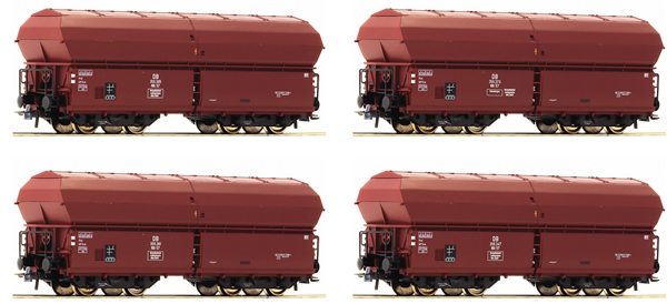 Roco 67083 - 4 piece set: Self Unloading Hopper Wagons