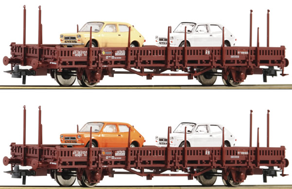 Roco 67086 - 2 piece set: Stake wagons, RENFE