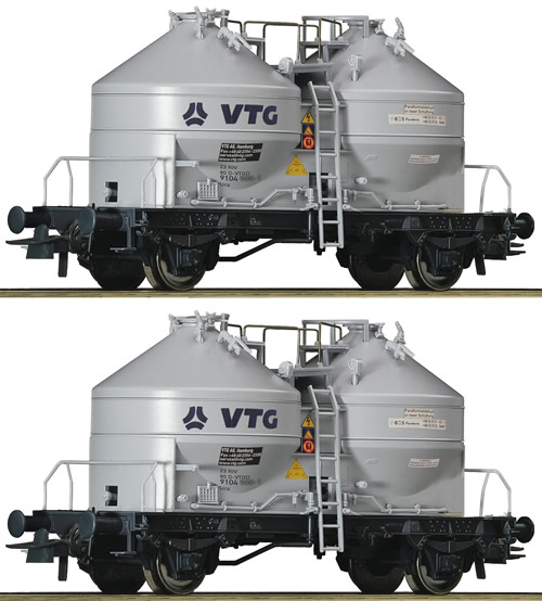 Roco 67100 - German 2pc Set Silo Wagon, VTG 