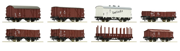 Roco 67127 - German 8 PIece Freight Car Set of the DR