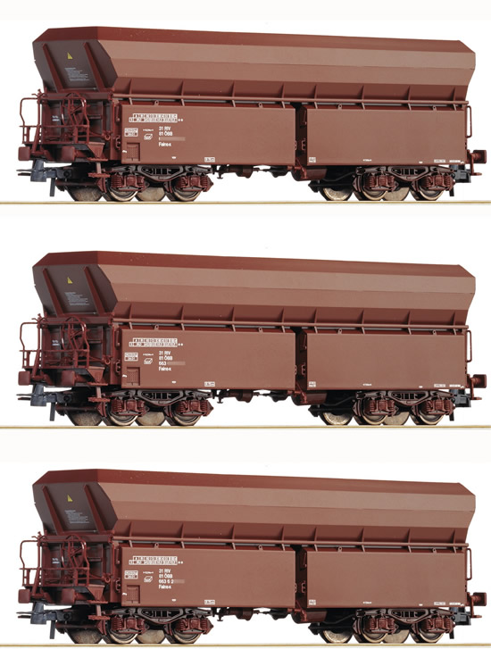 Roco 67151 - 3pc Self-unloading Hopper Wagon Set, ÖBB