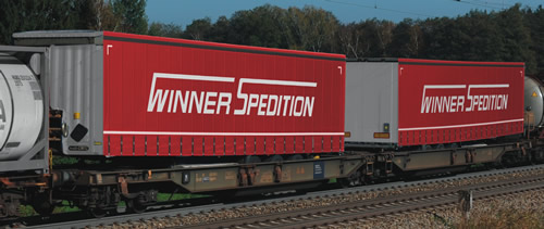 Roco 67392 - Articulated Double Pocket Wagon, AAE - Winner Spedition