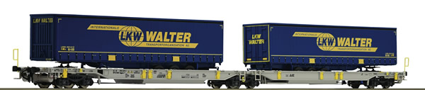 Roco 67398 - German container car LKW Walter of the AAE                           