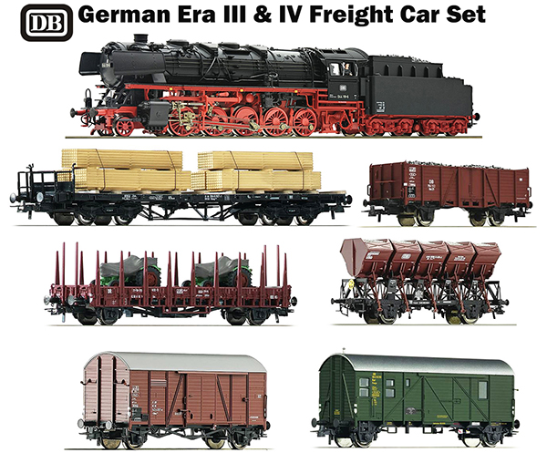 Roco 72237-1 - German Deutsche Bundesbahn Era III & IV Freight Car Set  