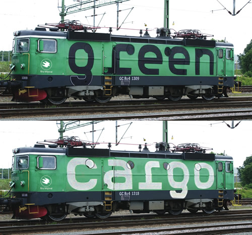 Roco 73456 - Swedish 2pc Electric Locomotive  Set Rc4, Green Cargo of the SJ
