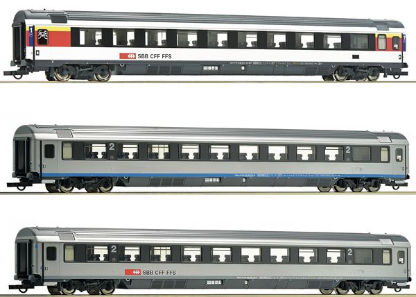 Roco 74022 - 3 piece set (2): EuroCity coaches EC 7, SBB