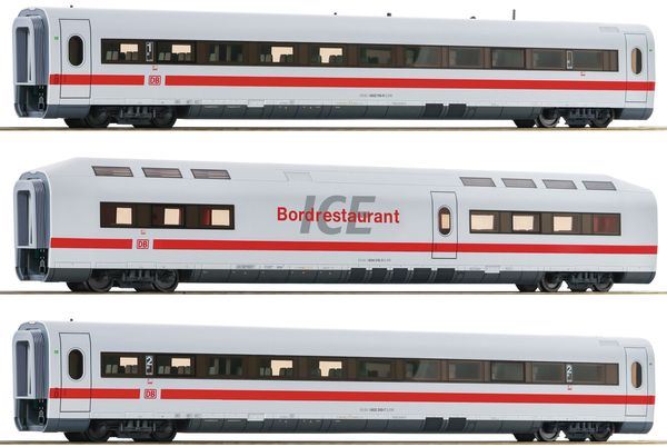 Roco 74028 - 3 piece set (1): Intermediate coaches ICE 1, DB AG