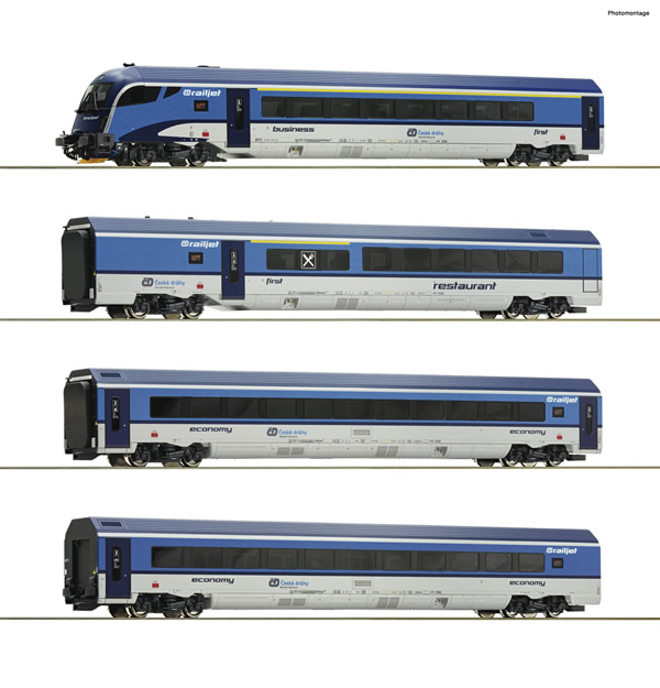 Roco 74064 - 4 piece passenger set: “Railjet”