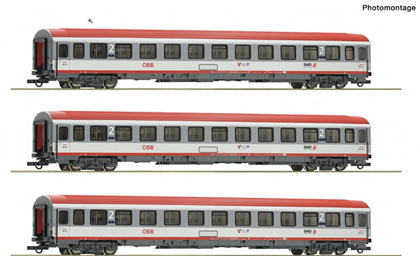 Roco 74132 - 3 piece set: Fast train carriage Innsbruck-Bozen, ÖBB