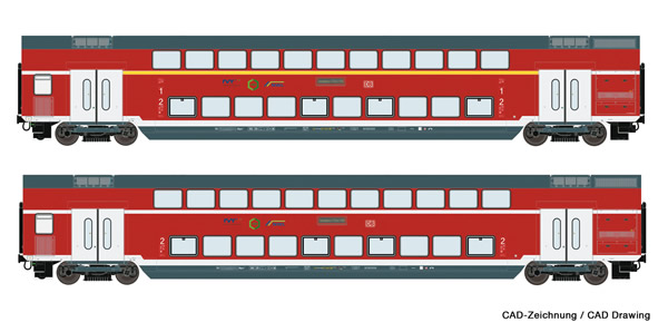 Roco 74148 - 2 piece set: Double-deck coaches
