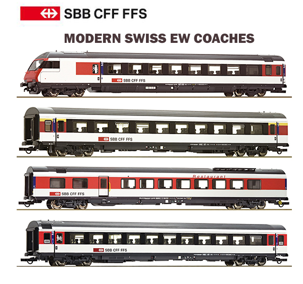 Roco 74395-1 - Modern Swiss EW Coach Set
