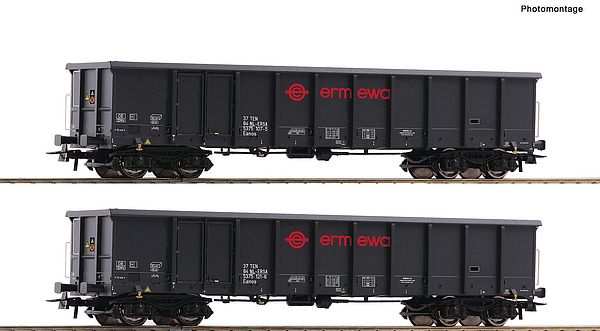 Roco 76001 - Dutch 2-piece set: Open freight wagon Ermewa