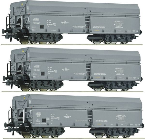Roco 76008 - 3 piece set: Self unLoaded hopper wagons, PKP