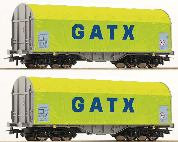 Roco 76055 - 2 piece set: Slide Tarpaul Wagons, GATX             