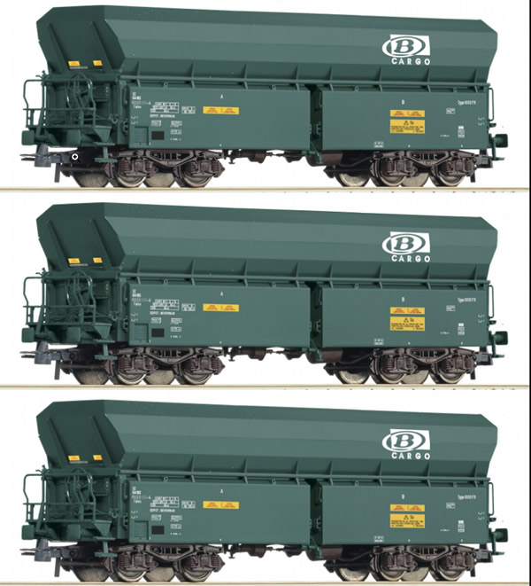 Roco 76132 - 3 piece set: Self-unloading hopper wagons, SNCB