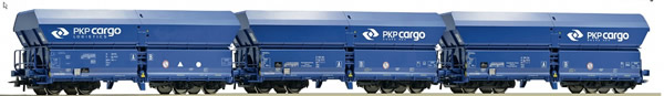 Roco 76133 - 3 piece set: Self-unloading hopper wagons, PKP Cargo