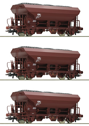 Roco 76173 - 3 piece set: Self-unloading hopper wagon, CFL
