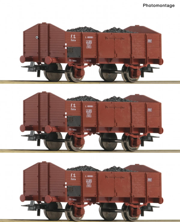 Roco 76199 - 3 piece set: Open goods wagons, FS