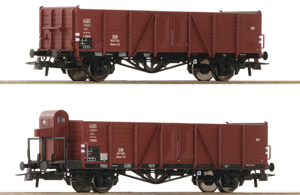Roco 76289 - 2-piece set: Open freight wagons, DB