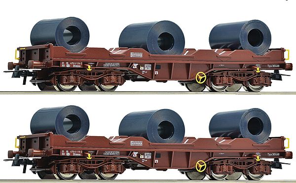 Roco 76338 - Belgian 2-piece set: Coil transport wagon of the SNCB
