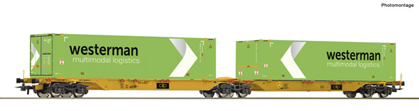 Roco 76631 - Double container carrier wagon + Westerman Container