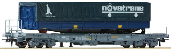 Roco 76747 - French container car of the SNCF with Novatrans trailer                         