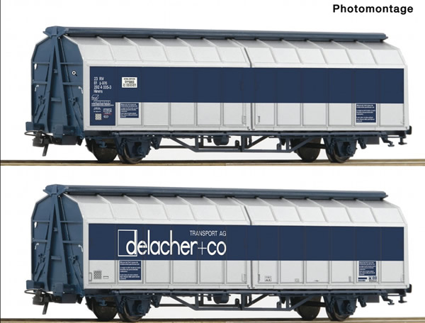 Roco 76877 - Sliding wall boxcar double wagon unit, ÖBB