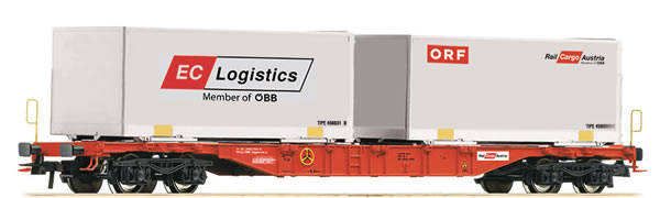 Roco 76933 - Austrian Container Carrier Wagon EC Logistics & ORF of the OBB