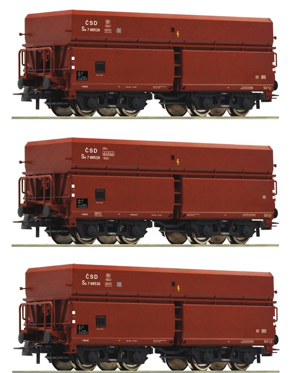 Roco 77023 - 3 piece set: Self unloading hopper wagons, CSD