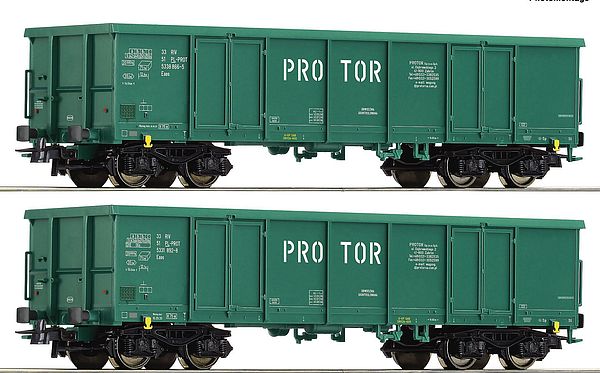 Roco 77032 - Polish 2-piece set: Open freight wagon PROTOR