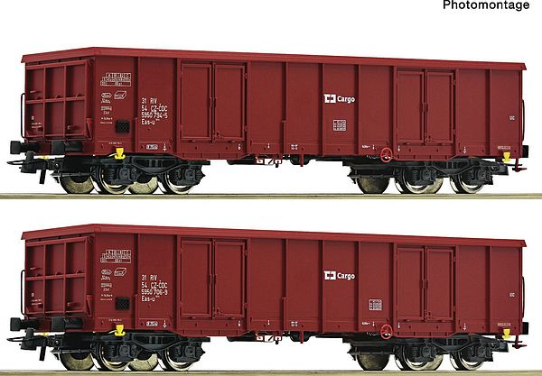 Roco 77045 - Czech 2-piece set: Open freight wagons of the CD