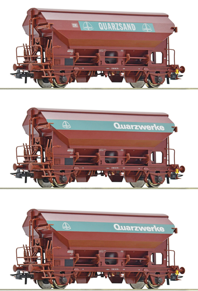 Roco 77052 - 3-piece set: Swivel roof wagons, DB