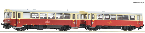 Roco 7710010 - Czech Diesel Railcar M 152 0262 with Trailer of the CSD (w/ Sound)