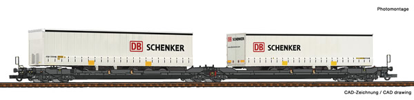 Roco 77390 - Articulated double pocket wagon T3000e + DB Schenker