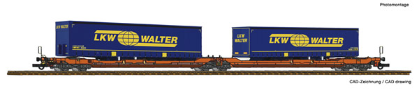 Roco 77393 - Articulated double pocket wagon T3000e + LKW Walter