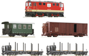 Austrian 5-Piece HOe Diesel Locomotive 2095 005-1 with GmP Set of the ÖBB