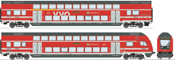 German 2-Piece Double-Decker Coaches Set of the DB/AG