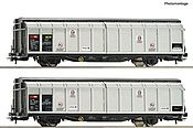 Swiss 2-piece set: Sliding-wall wagon of the SBB Cargo
