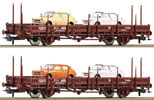 2 piece set: Stake wagons, RENFE