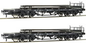 2pc Freight Car Set with Railroad Tracks and Rail Loading