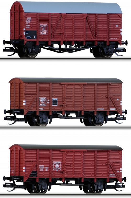 Tillig 01652 - 3pc Freight Car Set EUROP 