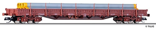 Tillig 15586 - 4-axle Stake Car of the DB-AG w. Pipe Load