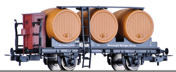 Tillig 76733 - Wine Barrel Wagon with Brakemans platform