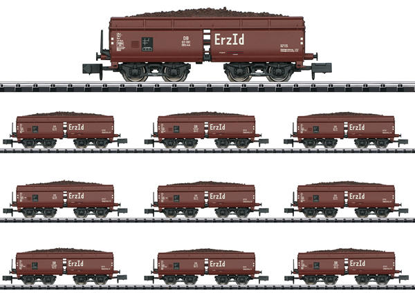 Trix 15449 - Display with 10 Type Erz Id Hopper Cars