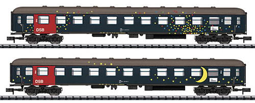 Trix 15480 - Danish 2pc Passenger Coach Set of the DSB