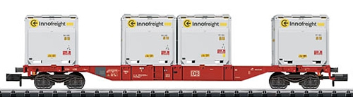 Trix 15530 - DB Container Flat Car with 3 type XS WoodTainers