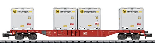 Trix 15531 - DB Container Flat Car with 4 type XS WoodTainers