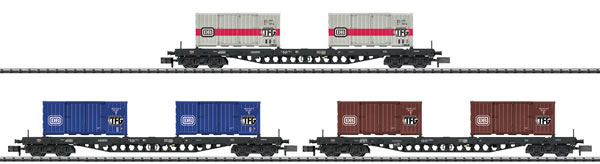 Trix 15961 - 3pc Freight Car Set Container Transport