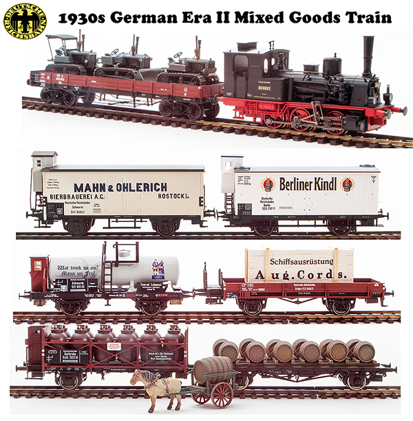 Trix 213441 - 1930s German Era II Mixed Goods Train