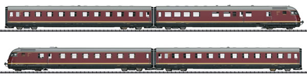 Trix 22602 - German TEE Diesel Powered Rail Car Train VT 08.5 Paris-Ruhr of the DB (DCC Sound Decoder)